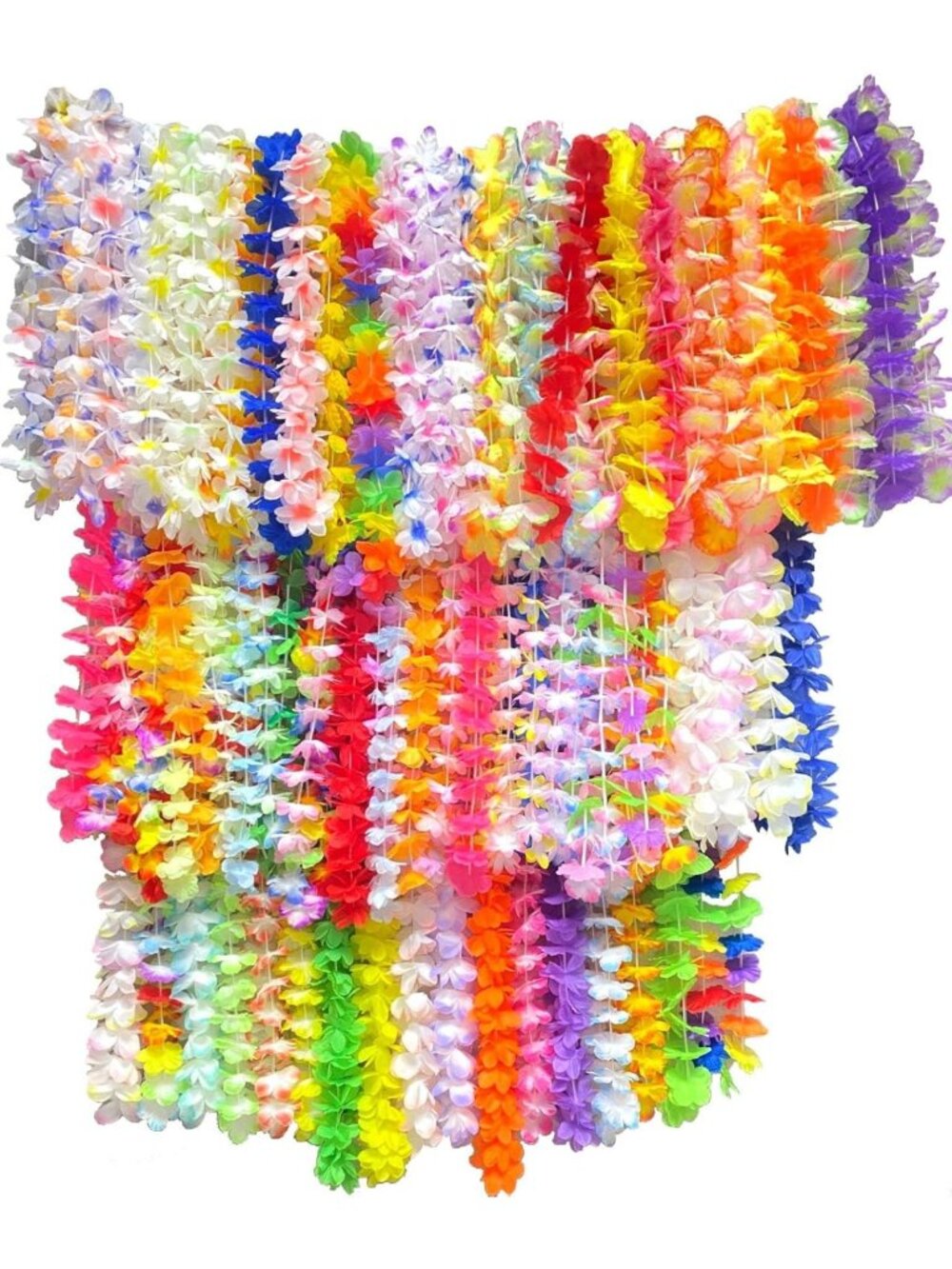 200pcs Hawaiian Leis for Beach Party Decor, Luau Birthday Decorations & Supplies